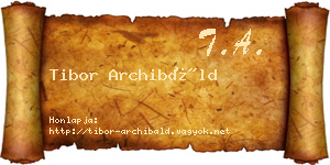 Tibor Archibáld névjegykártya